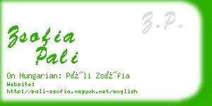 zsofia pali business card